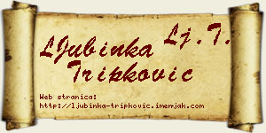 LJubinka Tripković vizit kartica